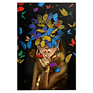 Foto op glas (Butterfly Dreams, b x h: 78 x 116 cm)