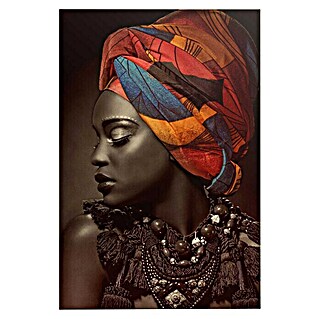 Foto op glas (African Beauty, b x h: 78 x 116 cm)