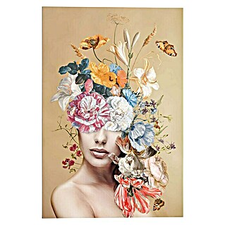 Decoratief paneel (Trendy Floral Lady, b x h: 60 x 90 cm)