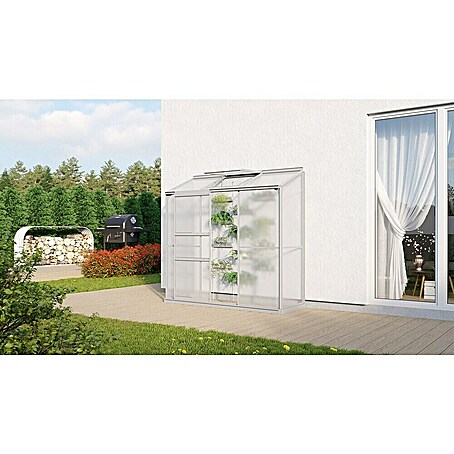 Vitavia Gewächshaus Styx 1300 (Außenmaß inkl. Dachüberstand (B x T): 192,8 x 69 cm, 4 mm, Aluminium)
