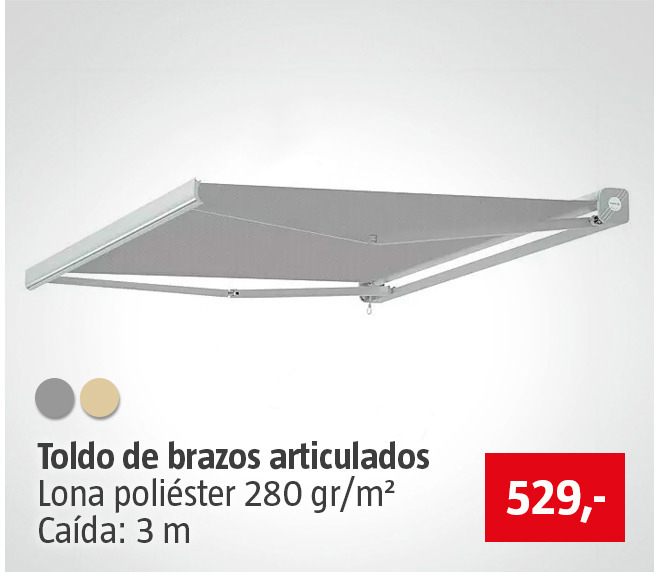 Toldo manual de brazos articulados