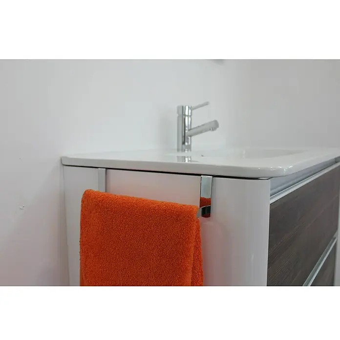 Deblanch Toallero de gancho Vento 25 - Cromo, Brillante - Toalla en un moderno mueble de baño con toallero cromado, que ofrece una solución de baño práctica y elegante.