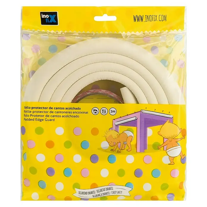 Inofix Protector para esquina 5003-2- - Blanco, 1 ud. - El protector de bordes acolchado Inofix ofrece protección para la seguridad infantil, suavizando los bordes afilados para evitar lesiones.