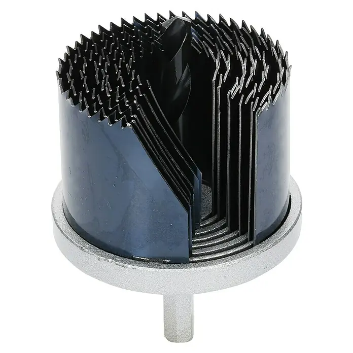 Bosch Mehrkranzlochsäge - Durchmesser: 26 mm - 64 mm, 7 -tlg. - Lochsäge mit Zentrierbohrer. Das Werkzeug ist für präzise, kreisrunde Schnitte in verschiedenste Materialien konzipiert.