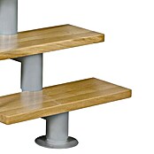 Atrium Mittelholmtreppe Dixi (Farbton Metall: RAL 9006, Breite: 70 cm, Buche, Gerade, Geschosshöhe: 222 cm - 300 cm) | BAUHAUS