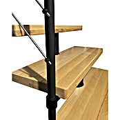 Atrium Mittelholmtreppe Dixi Plus (Farbton Metall: RAL 9005, Breite: 70 mm, Buche, 1/4-gewendelt, Geschosshöhe: 222 cm - 300 cm) | BAUHAUS