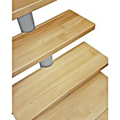 Atrium Mittelholmtreppe Dixi (Farbton Metall: RAL 9006, Breite: 80 cm, Buche, Gerade, Geschosshöhe: 222 cm - 300 cm) | BAUHAUS