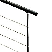 Atrium Mittelholmtreppe Dixi Plus (Farbton Metall: RAL 9005, Breite: 70 cm, Eiche, 1/4-gewendelt, Geschosshöhe: 222 cm - 300 cm) | BAUHAUS