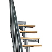 Atrium Raumspartreppe Mini Vertical (Farbton Metall: RAL 9006, Breite: 60 cm, Buche, Geschosshöhe: 222 cm - 300 cm) | BAUHAUS