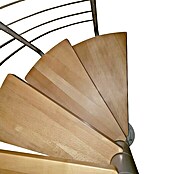 Atrium Spindeltreppe System (Farbton Metall: RAL 9006, Durchmesser: 150 cm, Buche, Geschosshöhe: 280 cm - 300 cm) | BAUHAUS