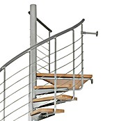 Atrium Spindeltreppe System (Farbton Metall: RAL 9006, Durchmesser: 168 cm, Buche, Geschosshöhe: 280 cm - 300 cm) | BAUHAUS