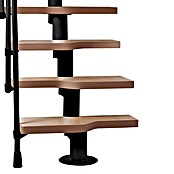 Atrium Raumspartreppe Mini (Farbton Metall: RAL 9005, Breite: 60 cm, Buche, Geschosshöhe: 222 cm - 300 cm) | BAUHAUS