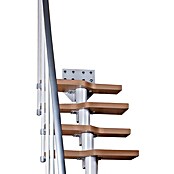 Atrium Raumspartreppe Mini (Farbton Metall: RAL 9006, Breite: 60 cm, Buche, Geschosshöhe: 222 cm - 300 cm) | BAUHAUS