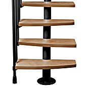 Atrium Raumspartreppe Mini Plus Vertical (Farbton Metall: RAL 9005, Breite: 60 cm, Buche, Geschosshöhe: 222 cm - 300 cm) | BAUHAUS