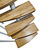 Atrium Raumspartreppe Mini Plus Vertical (Farbton Metall: RAL 9006, Breite: 60 cm, Buche, Geschosshöhe: 222 cm - 300 cm) | BAUHAUS