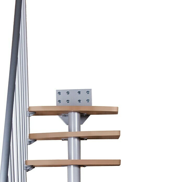 Atrium Raumspartreppe Mini Plus Vertical (Farbton Metall: RAL 9006, Breite: 60 cm, Buche, Geschosshöhe: 222 cm - 300 cm) | BAUHAUS