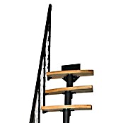 Atrium Raumspartreppe Mini Plus Linco (Farbton Metall: RAL 9005, Breite: 60 cm, Buche, Geschosshöhe: 222 cm - 300 cm) | BAUHAUS