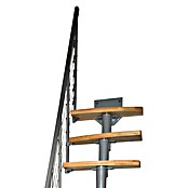 Atrium Raumspartreppe Mini Plus Linco (Farbton Metall: RAL 9006, Breite: 60 cm, Buche, Geschosshöhe: 222 cm - 300 cm) | BAUHAUS