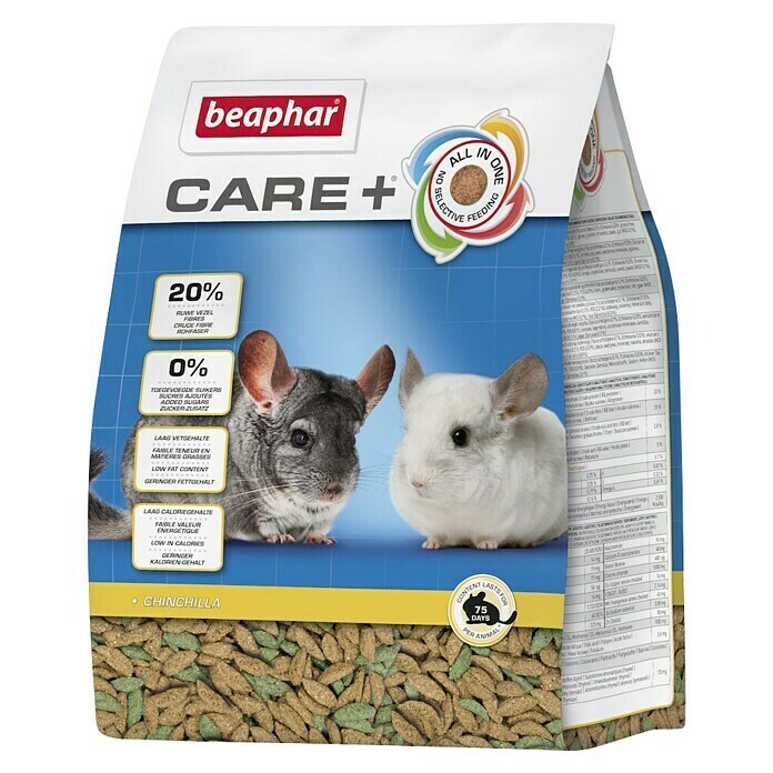 Afbeelding van Beaphar Knaagdiervoer Care+ Chinchilla - 1,5kg - Volwassen