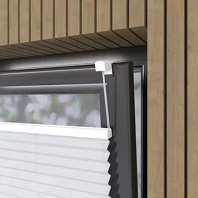 Plissee Basic VS TL - B x H: 75 x 130 cm, Weiß - Detailaufnahme