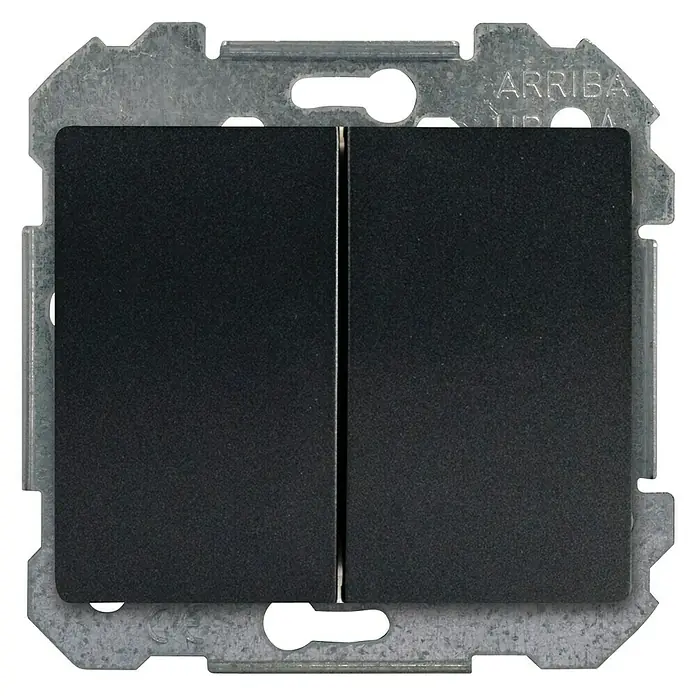 Siemens Delta Iris Conmutador doble - Antracita, Empotrar, Aluminio - Interruptor de luz doble negro con marco metálico para un control de iluminación moderno y práctico.