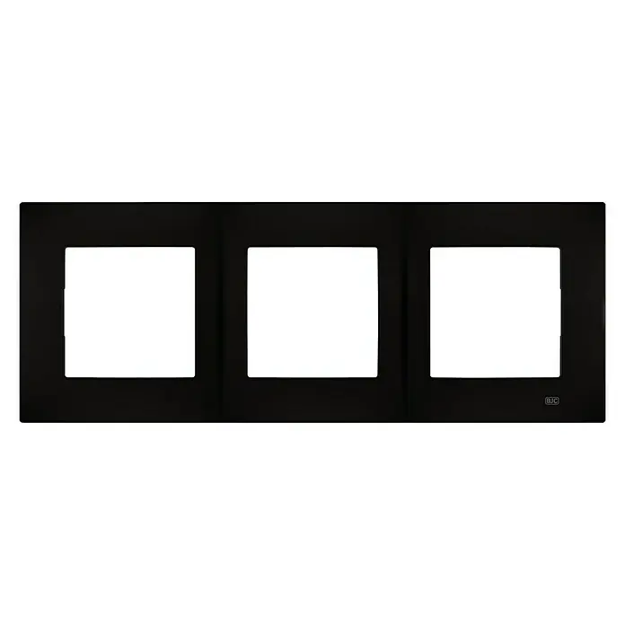 BJC Viva Marco - Negro, Modelo de mecanismos: x 3, Plástico, Instalar - Cubierta de marco triple negra para interruptores y enchufes. Diseño elegante para interiores modernos e instalación sencilla.