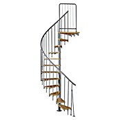 Atrium Spindeltreppe Novo (Farbton Metall: RAL 9006, Durchmesser: 120 cm, Buche, Geschosshöhe: 271,4 cm - 313,5 cm) | BAUHAUS