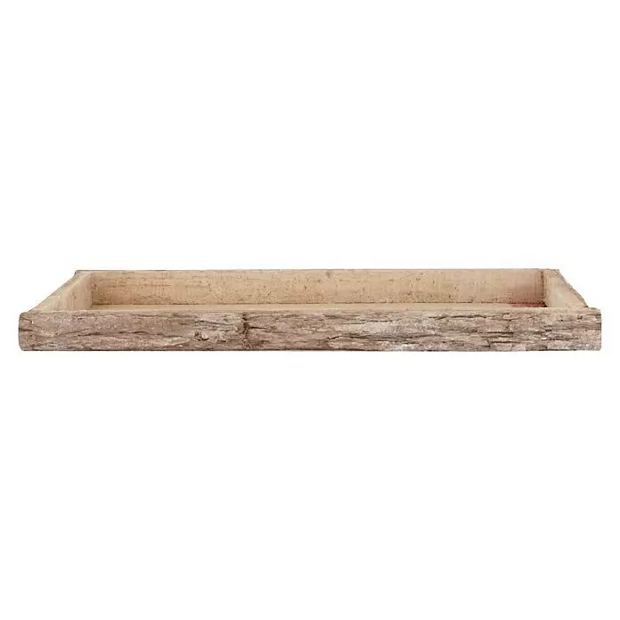 Deko-Tablett Rinde - Natur Wash, 58 x 19 cm, Holz - Vorderansicht