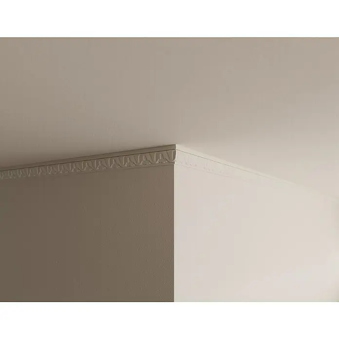 Nmc Decoflair Zierprofil Deckenleiste E12 - 2 m x 10 mm x 30 mm, Expandiertes Polystyrol (EPS) - Zimmerdecke mit Zierleisten.