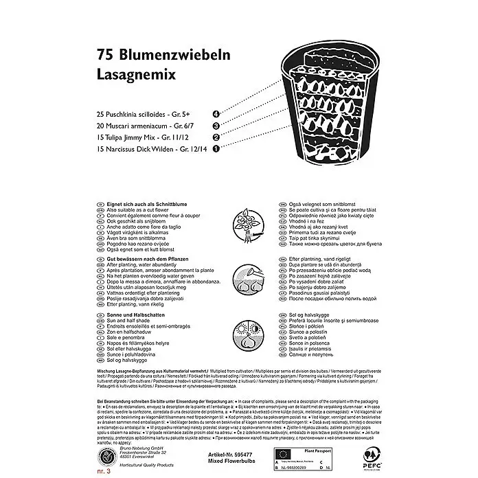 Blumenzwiebeln Lasagne-Mix - Verschiedenen Arten und Sorten, 75 Stk.