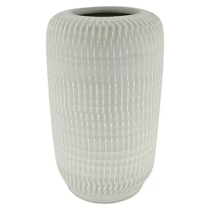 Vase - Ø x H: 19 x 33 cm, Keramik, Weiß - Vorderansicht