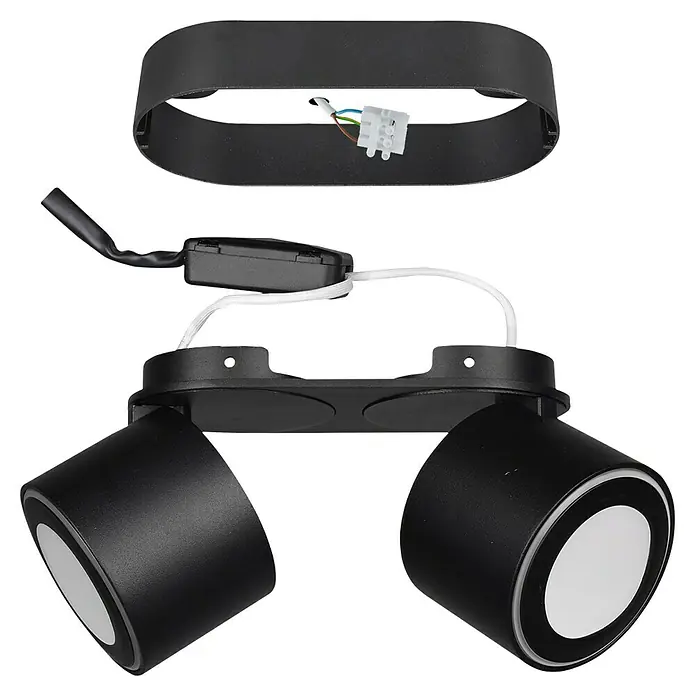 Trio Leuchten LED-Deckenstrahler Taurus - 10 W, Schwarz, Warmweiß, 2 Stk. - Schwarze Deckenleuchte mit zwei Strahlern und runder Form für eine moderne und stilvolle Beleuchtung im Raum.