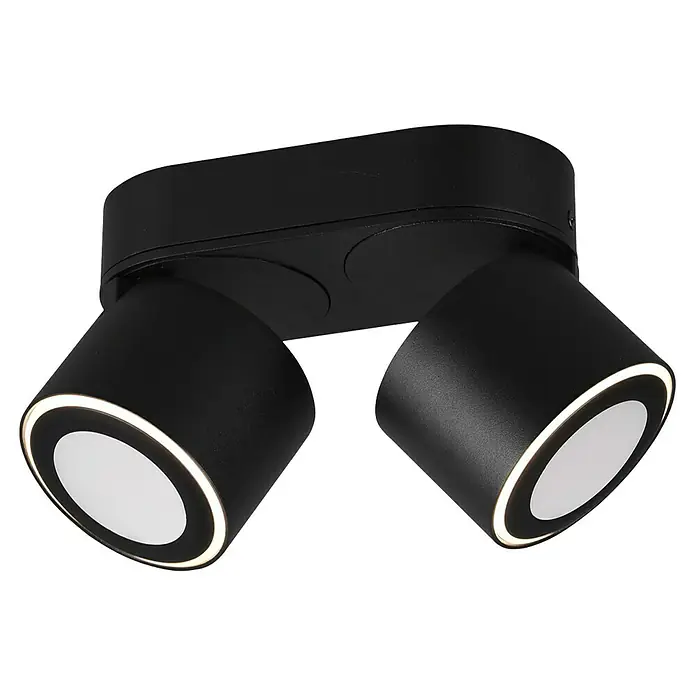 Trio Leuchten LED-Deckenstrahler Taurus - 10 W, Schwarz, Warmweiß, 2 Stk. - Schwarze Deckenleuchte mit zwei verstellbaren LED-Strahlern für eine moderne und flexible Beleuchtung im Innenbereich.