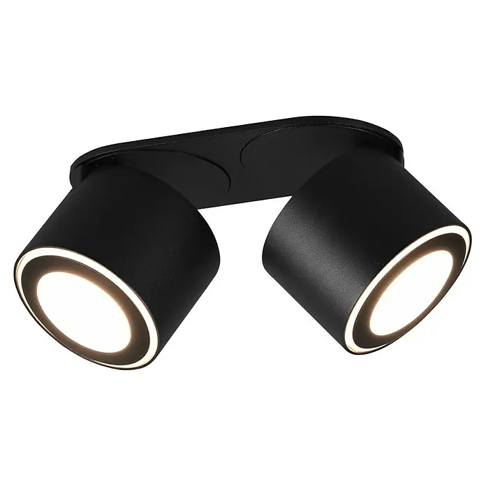 Trio Leuchten LED-Deckenstrahler Taurus - 10 W, Schwarz, Warmweiß, 2 Stk. - Schwarze Deckenleuchte mit zwei verstellbaren Strahlern für eine individuelle Beleuchtung. Elegantes Design für moderne Innenräume.