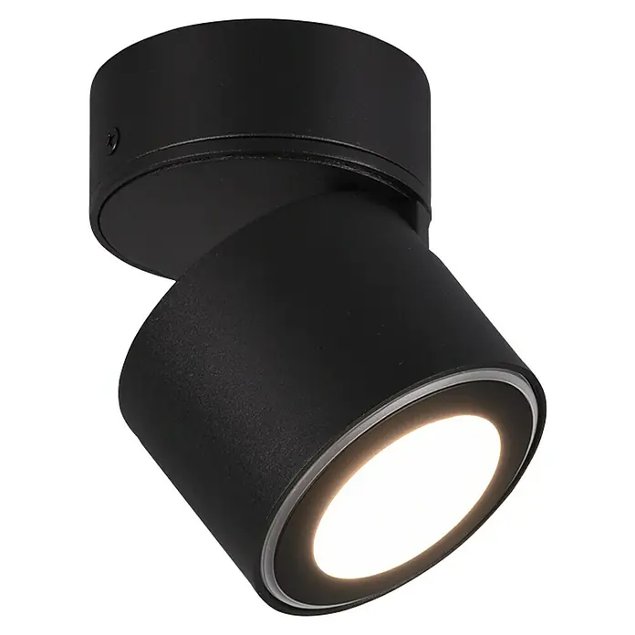 Trio Leuchten LED-Deckenstrahler Taurus - 5 W, Schwarz-matt, Warmweiß, 1 Stk. - Schwarzer Deckenstrahler mit drehbarem Kopf für gezielte Beleuchtung. Modernes Design für stilvolle Akzente im Raum.