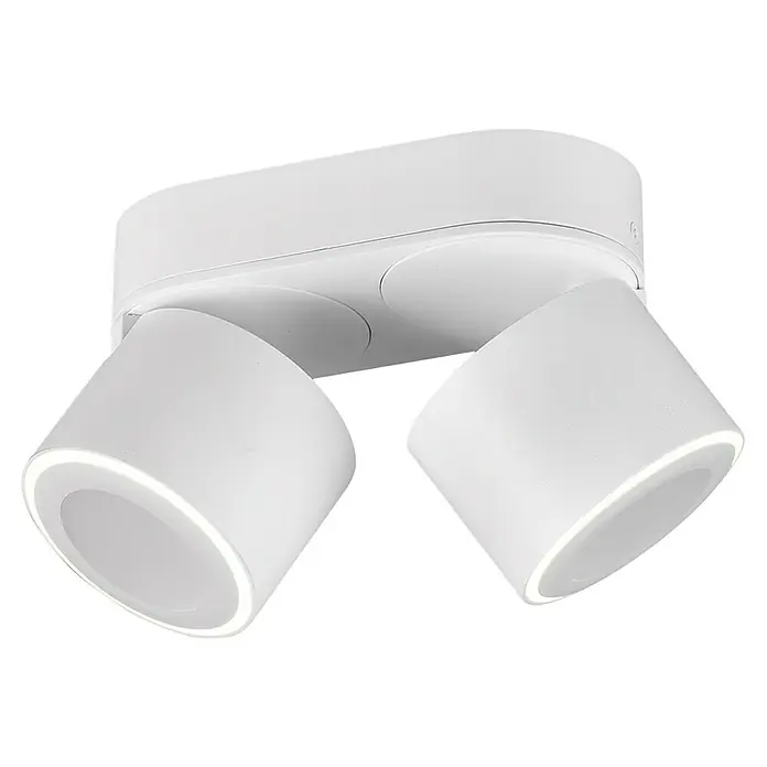Trio Leuchten LED-Deckenstrahler Taurus - 10 W, Weiß, Warmweiß, 2 Stk. - Weiße Doppelstrahler-Deckenleuchte mit verstellbaren Köpfen für flexible Beleuchtung und modernes Design.