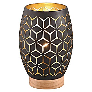 Reality Leuchten Lámpara de sobremesa Bidar (Ø x Al: 15 x 21,5 cm, 28 W, Negro y dorado, E27)