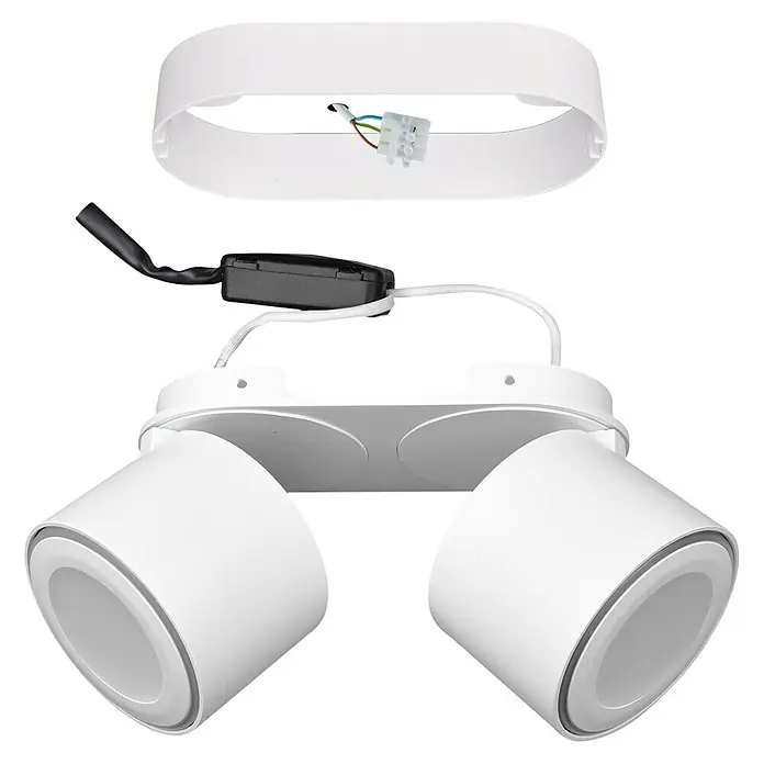 Trio Leuchten LED-Deckenstrahler Taurus - 10 W, Weiß, Warmweiß, 2 Stk. - Weiße Deckenleuchte mit zwei Strahlern und abnehmbarer Halterung für einfache Installation.