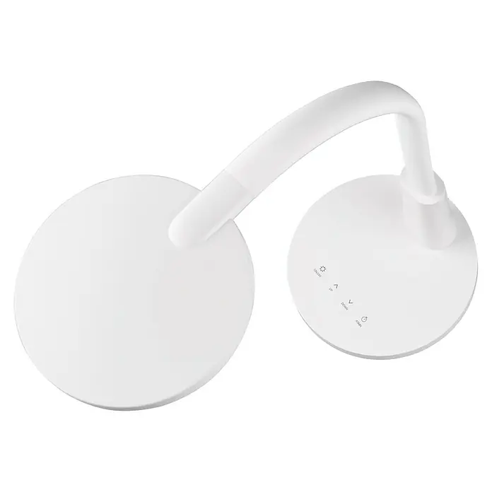 Reality Leuchten LED-Tischleuchte rund Sally - 8 W, Weiß, Neutralweiß - Eine moderne, weiße LED-Tischlampe mit Touch-Steuerung und flexiblem Arm für optimale Beleuchtung und stilvolles Design.
