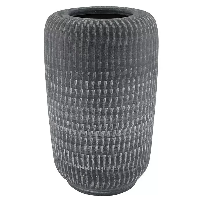 Vase - Ø x H: 19 x 33 cm, Keramik, Schwarz/Weiß - Vorderansicht