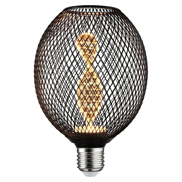 Paulmann LED-Lampe Metallic Glow Helix Globe (E27, Dimmbarkeit: Nicht Dimmbar, Warmweiß, 110 lm, 3,5 W, Schwarz) | BAUHAUS