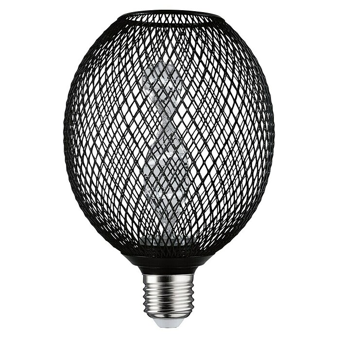 Paulmann LED-Lampe Metallic Glow Helix Globe (E27, Dimmbarkeit: Nicht Dimmbar, Warmweiß, 110 lm, 3,5 W, Schwarz) | BAUHAUS