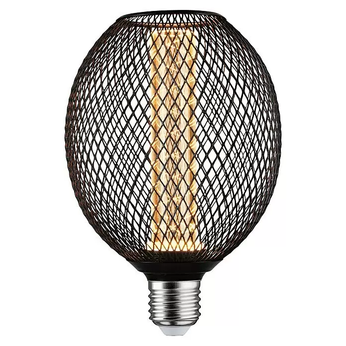 Paulmann LED-Lampe Metallic Glow SpiralE27, Dimmbarkeit: Nicht Dimmbar, Warmweiß, 200 lm, 4,2 W, Farbe: Schwarz