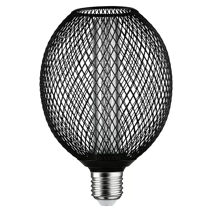 Paulmann LED-Lampe Metallic Glow SpiralE27, Dimmbarkeit: Nicht Dimmbar, Warmweiß, 200 lm, 4,2 W, Farbe: Schwarz