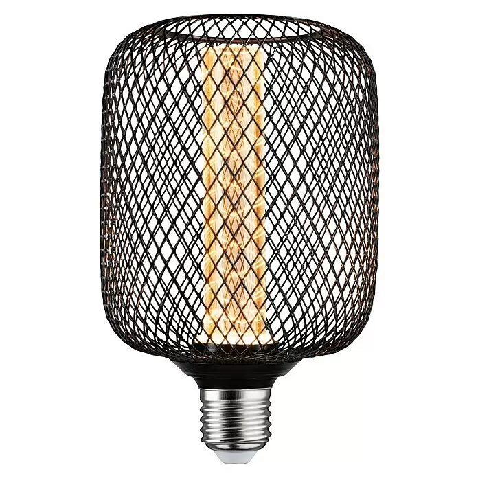 Paulmann LED-Lampe Metallic GlowE27, Dimmbarkeit: Nicht Dimmbar, Warmweiß, 200 lm, 4,2 W, Farbe: Schwarz