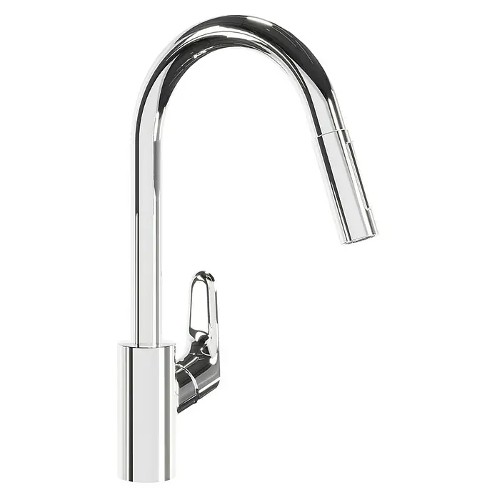 Hansgrohe Spültischarmatur Focus M41 - Chrom, Glänzend - Ein schicker, verchromter Küchenarmatur mit ausziehbarer Brause, ideal für moderne Küchen.