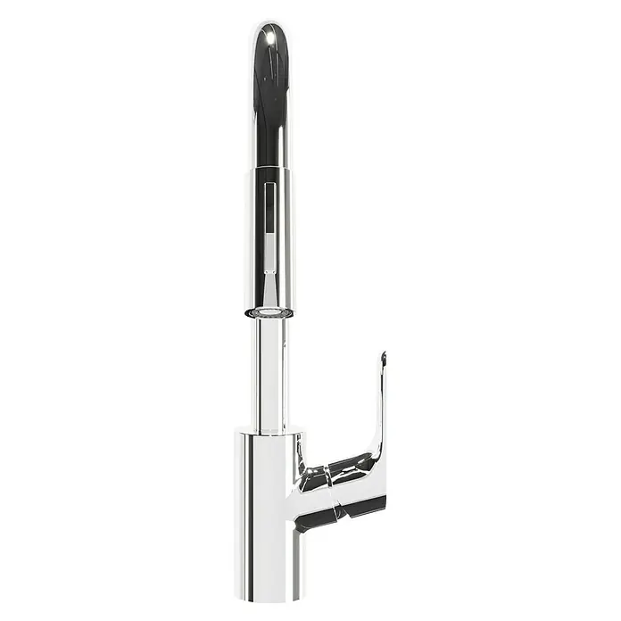 Hansgrohe Spültischarmatur Focus M41 - Chrom, Glänzend - Ein moderner, verchromter Wasserhahn mit einem schlanken Design und einem hohen Auslauf, der Eleganz in jedes Badezimmer bringt.
