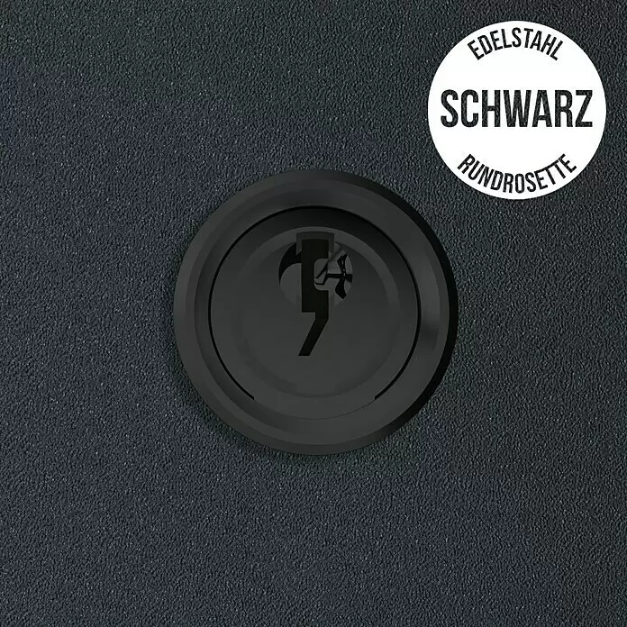 Gerda Haustür Thermo Prime 75 Garda - 100 x 210 cm, DIN Anschlag: Rechts, Anthrazitgrau, Schwarze Details - Informationsansicht