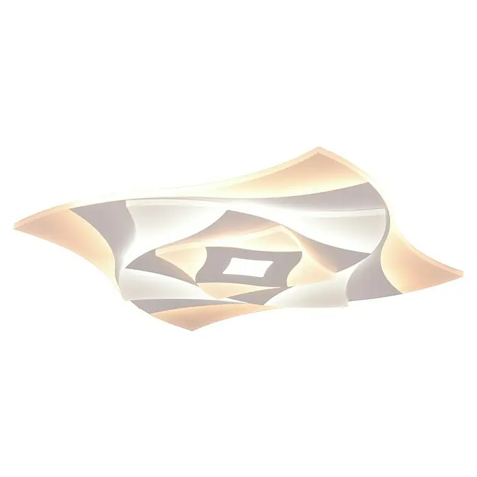 Trio Leuchten LED-Deckenleuchte AKITA - 56 W, L x B x H: 48 x 48 x 5,5 cm, Weiß-matt, Mehrfarbig - Moderne Deckenleuchte mit verschlungenem Design. Die Lampe sorgt für eine helle und elegante Beleuchtung im Raum.