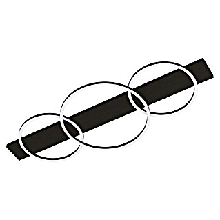 Eglo Boyal LED-Deckenleuchte (12 W, 101 x 40 x 9,5 cm, Schwarz/Nickel-matt, Warmweiß, Anzahl Leuchtmittel: 3 Stk.)